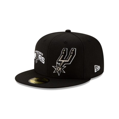 San Antonio Spurs Gorra | New Era NBA Double Hit 59fifty Fitted Cap Mexico - Negros
